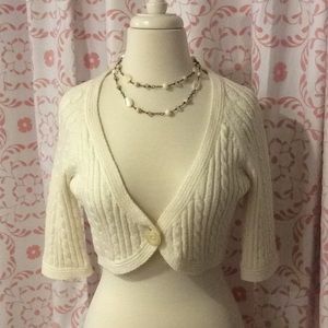 New Directions Short waisted cable knit sweater